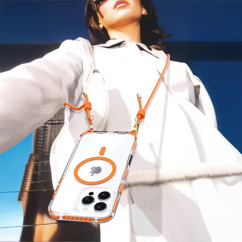 Tel Protect Strap Kryt ClearCase pro Apple iPhone 15 Pro orange