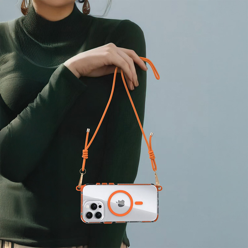 Tel Protect Strap Kryt ClearCase pro Apple iPhone 16 Pro Max orange