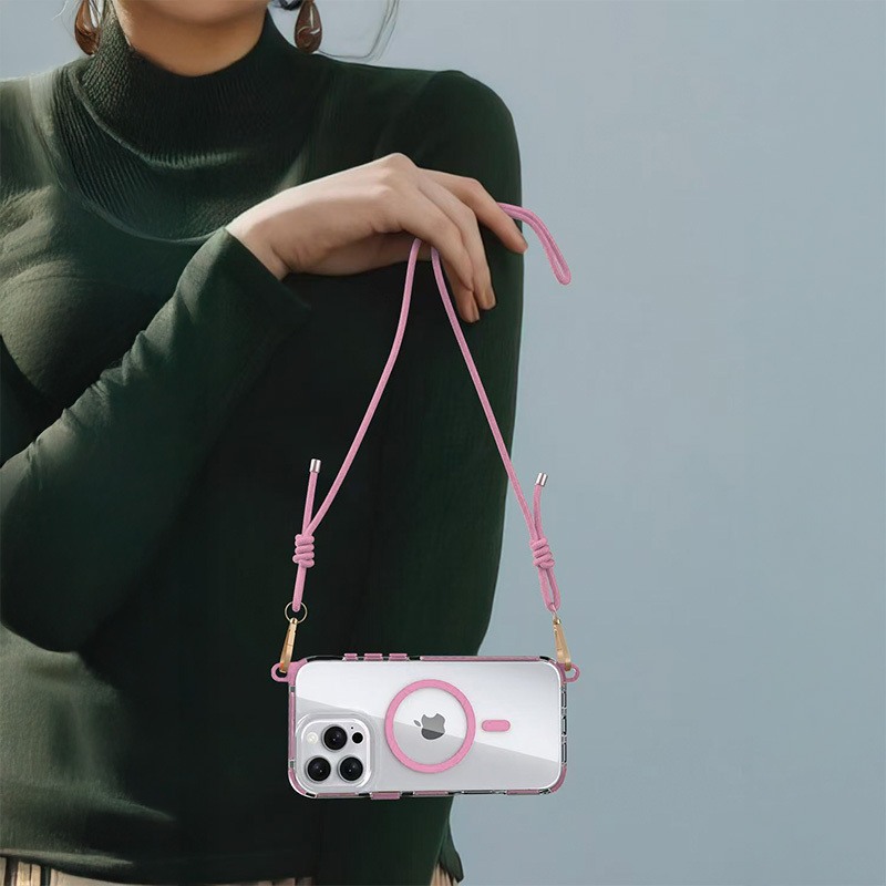 Tel Protect Strap Kryt ClearCase pro Apple iPhone 16 , barva růžová