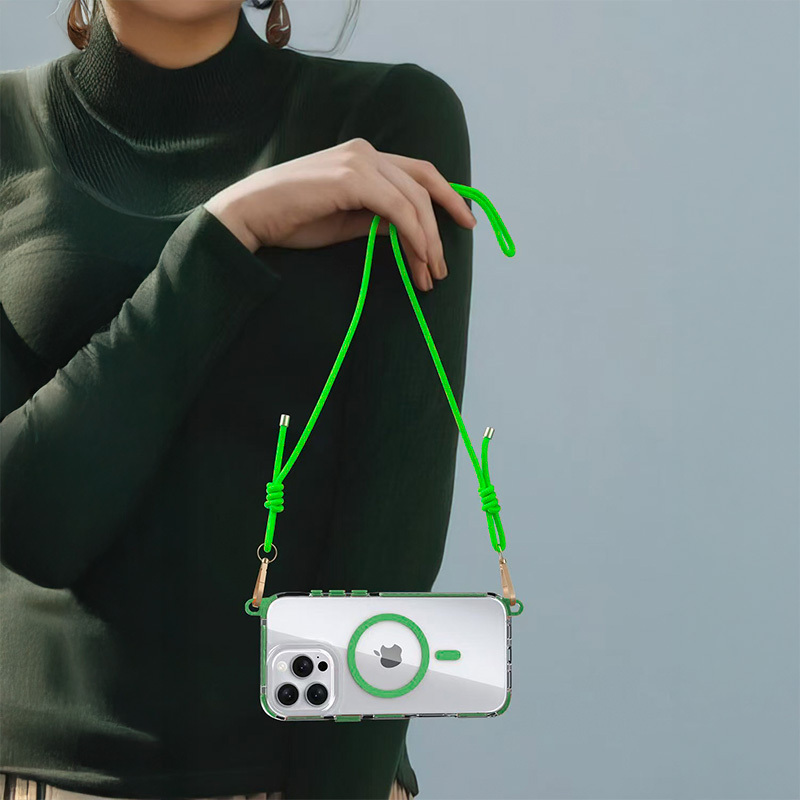 Tel Protect Strap Kryt ClearCase pro Apple iPhone 16 , barva zelená