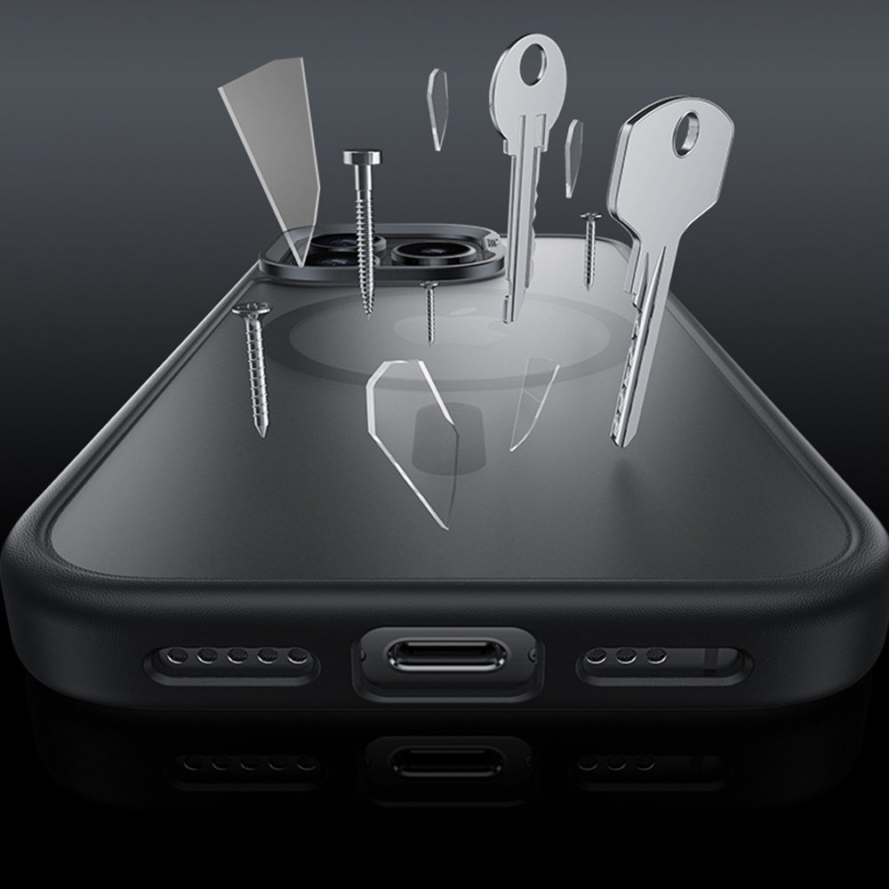 Benks Magnetic Mist Case Metal Frame for Apple iPhone 16 , barva šedá