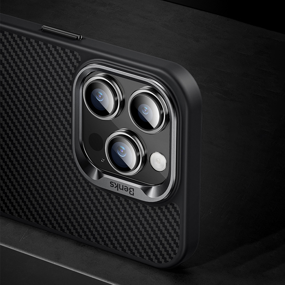 Benks Magnetic Hybrid Armor Pro Kevlar Case Metal Frame 600D for Apple iPhone 15 Plus , barva černá