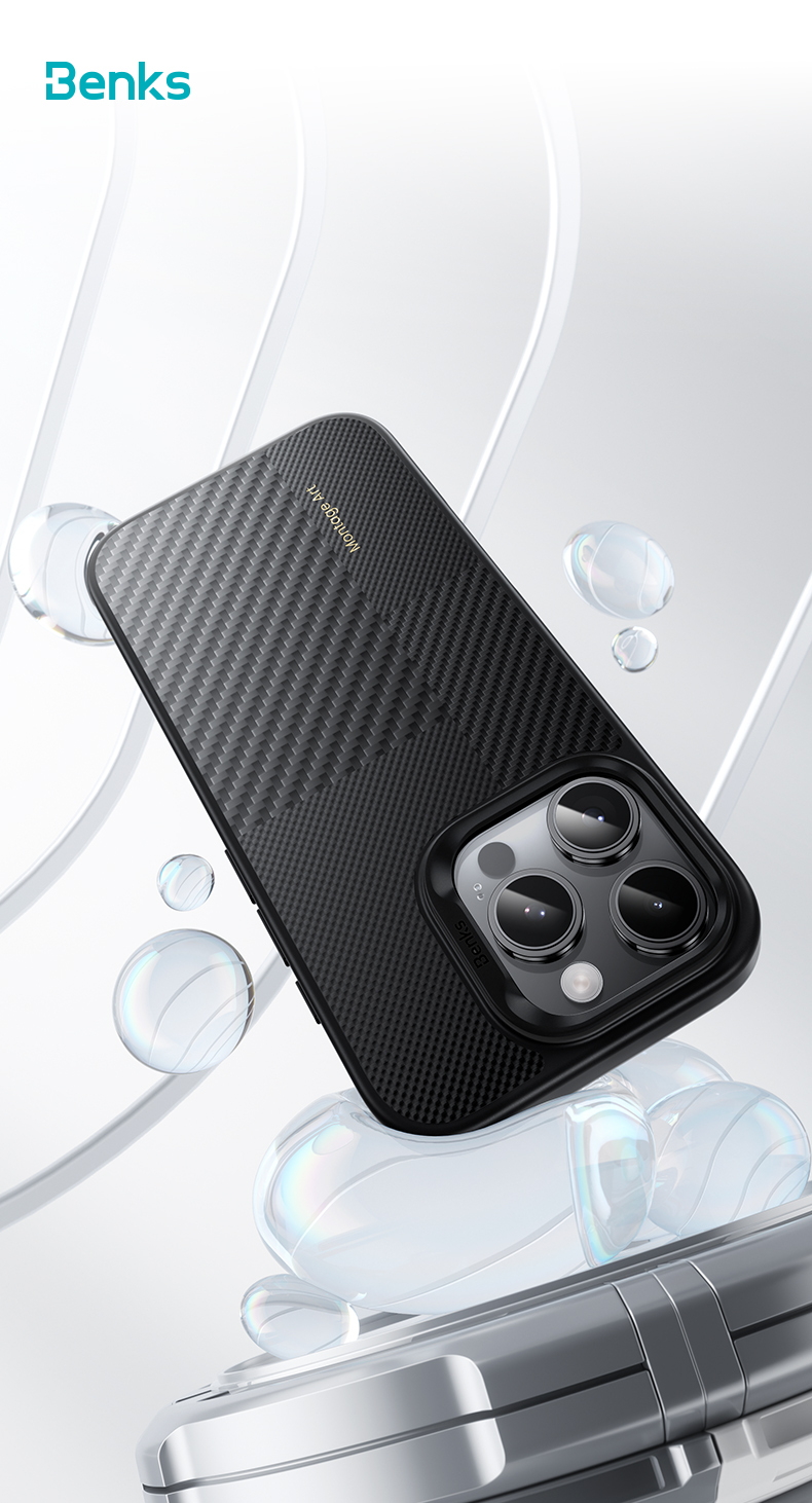 Benks Montage Magnetic Armor Pro Kevlar Case Metal Frame 600D+1500D (MF66) for Apple iPhone 16 Pro Max , barva černá (Camera Control Button)