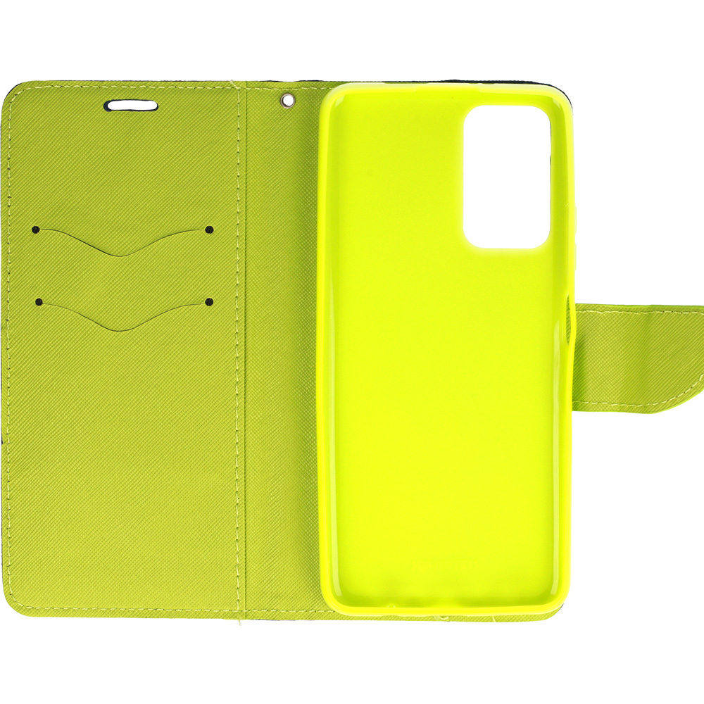 Knížkové pouzdro Fancy pro Xiaomi Redmi Note 11 Pro/Note 11 Pro 5G , barva modrá-limetková