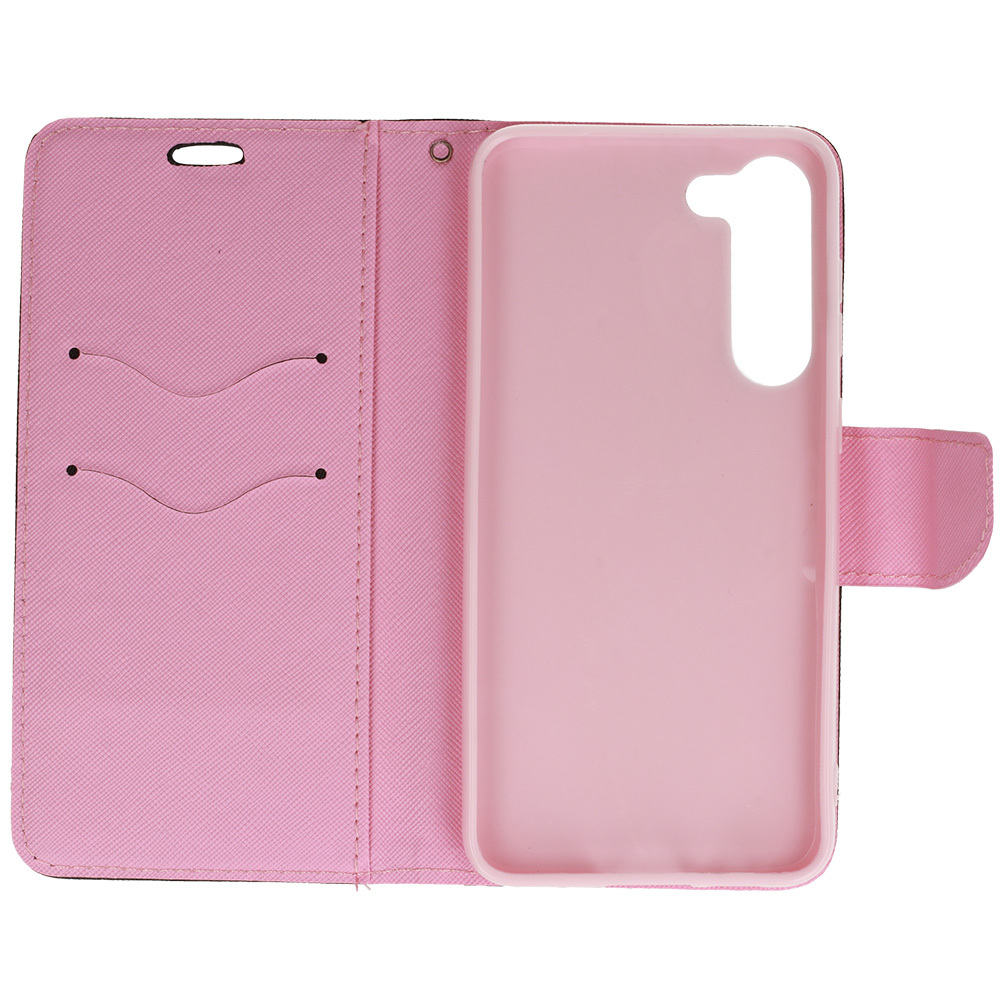 Knížkové pouzdro Fancy pro Samsung Galaxy S23 Plus , barva černá-, barva růžová