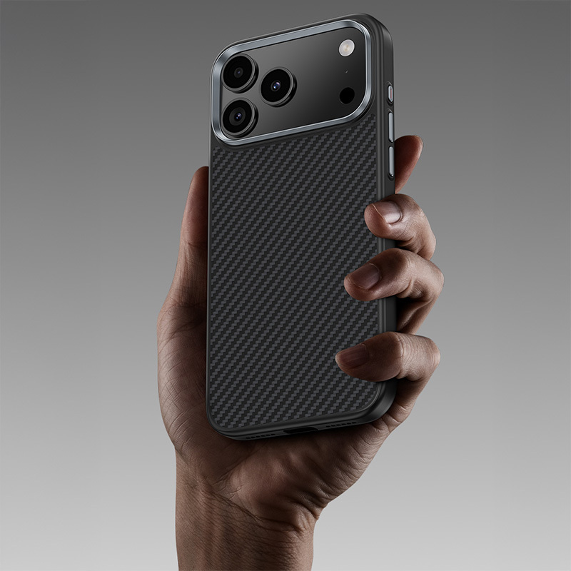 Benks Magnetic Armor Pro Kevlar Case Metal Frame 600D (A068) for Apple iPhone 17 Air , barva černá (Camera Control Button)