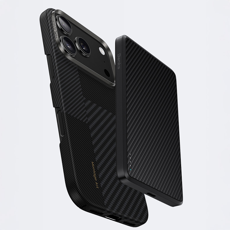 Benks Montage Magnetic Armor Air Kevlar Case Metal Frame 600D+1500D (MB69) for Apple iPhone 17 Pro , barva černá
