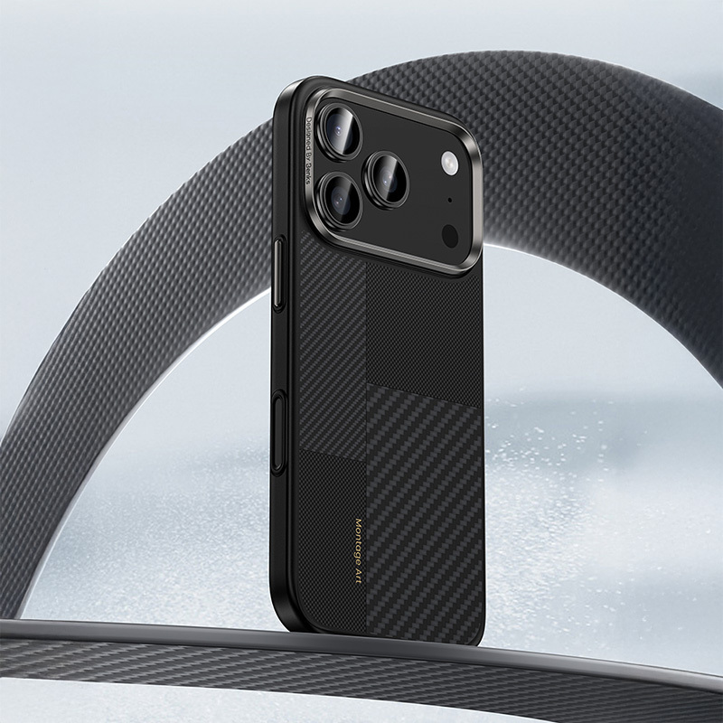 Benks Montage Magnetic Armor Pro Kevlar Case Metal Frame 600D+1500D (MA68) for Apple iPhone 17 Air , barva černá (Camera Control Button)