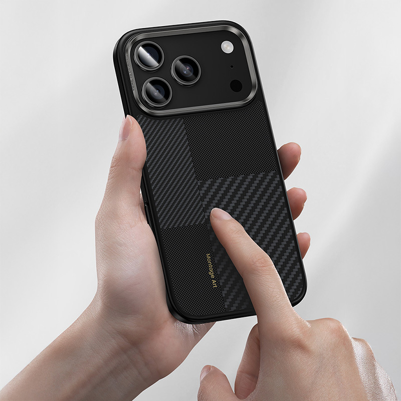 Benks Montage Magnetic Armor Pro Kevlar Case Metal Frame 600D+1500D (MA68) for Apple iPhone 17 Air , barva černá (Camera Control Button)