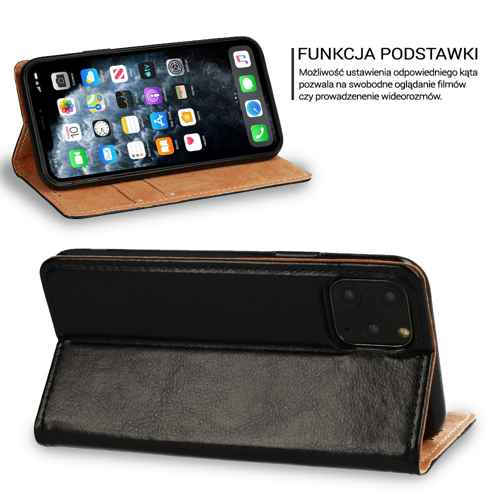 Kožené knížkové pouzdro Special pro Apple iPhone 17 , barva černá