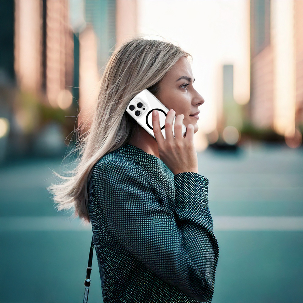 Glossy Magsafe Kryt ClearCase pro Apple iPhone 16 Pro , barva černá