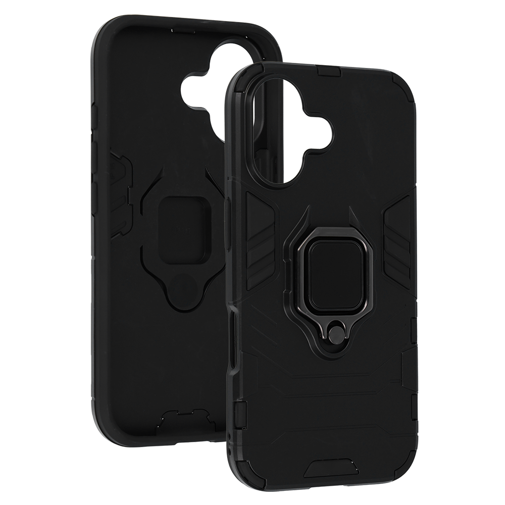 Kryt odolný Ring Armor pro Apple iPhone 16 , barva černá