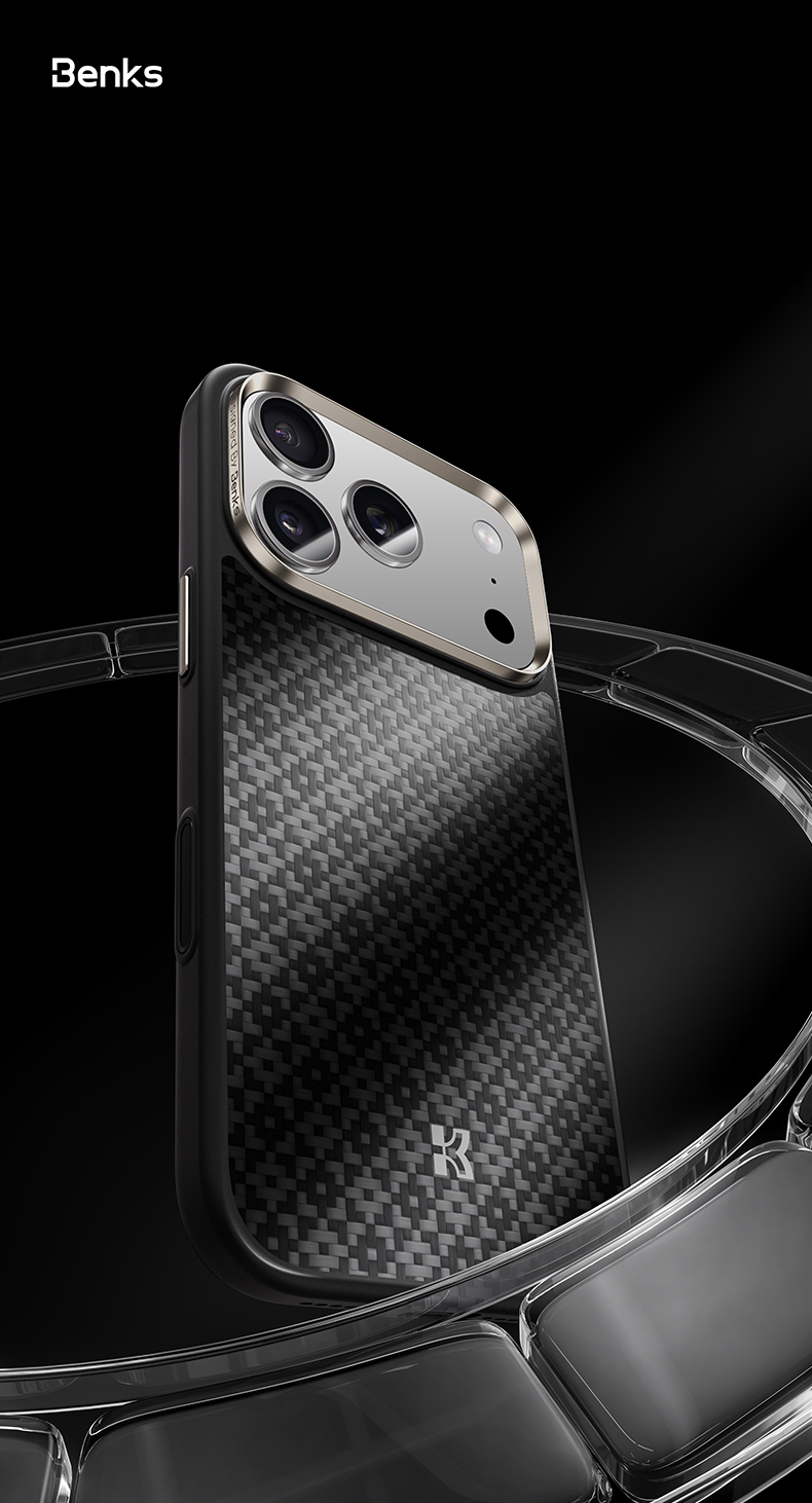 Benks Magnetic Armor Pro Armor Grid Kevlar Case Metal Frame 600D (Y069) for Apple iPhone 17 Pro , barva černá
