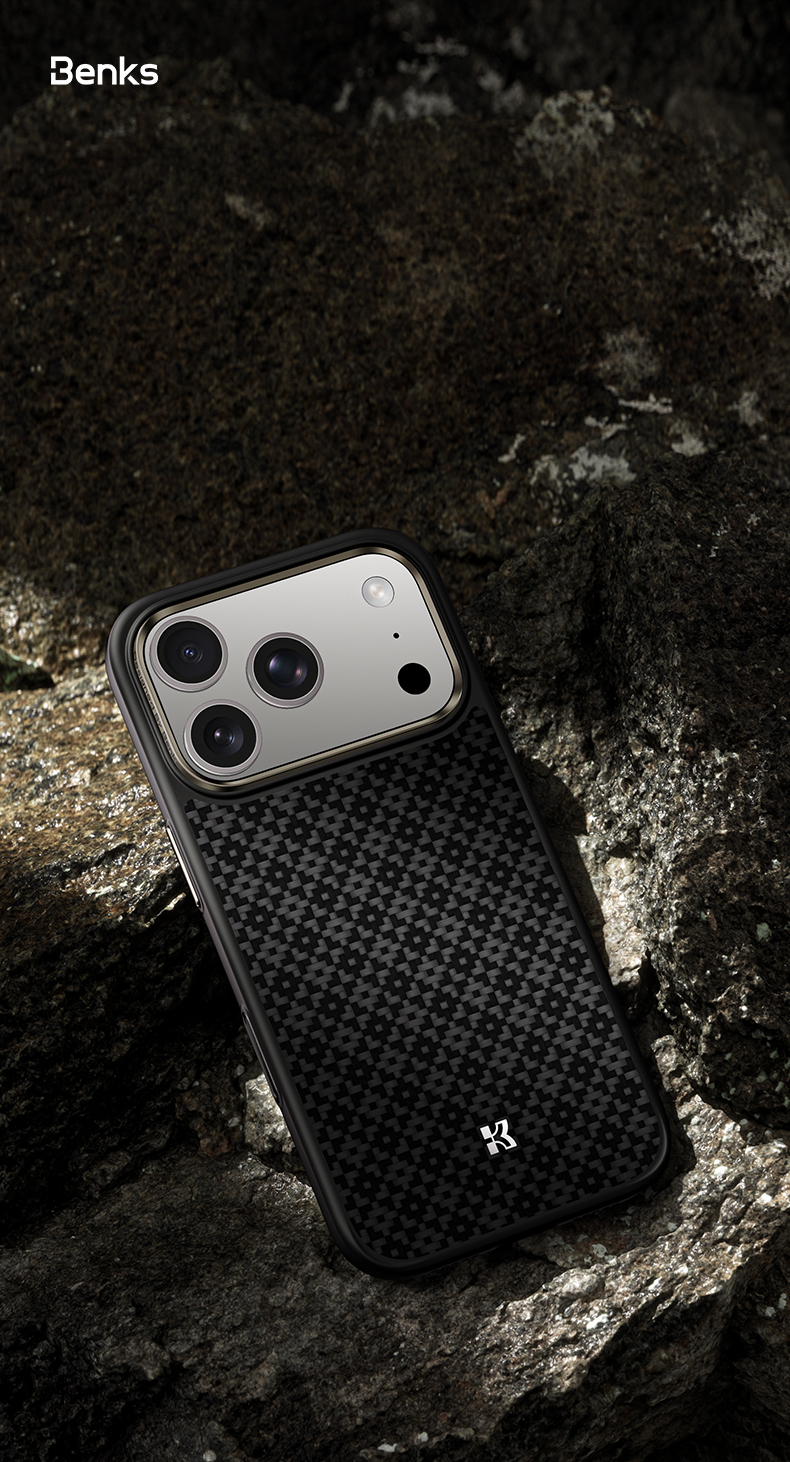 Benks Magnetic Armor Pro Armor Grid Kevlar Case Metal Frame 600D (Y069) for Apple iPhone 17 Pro , barva černá
