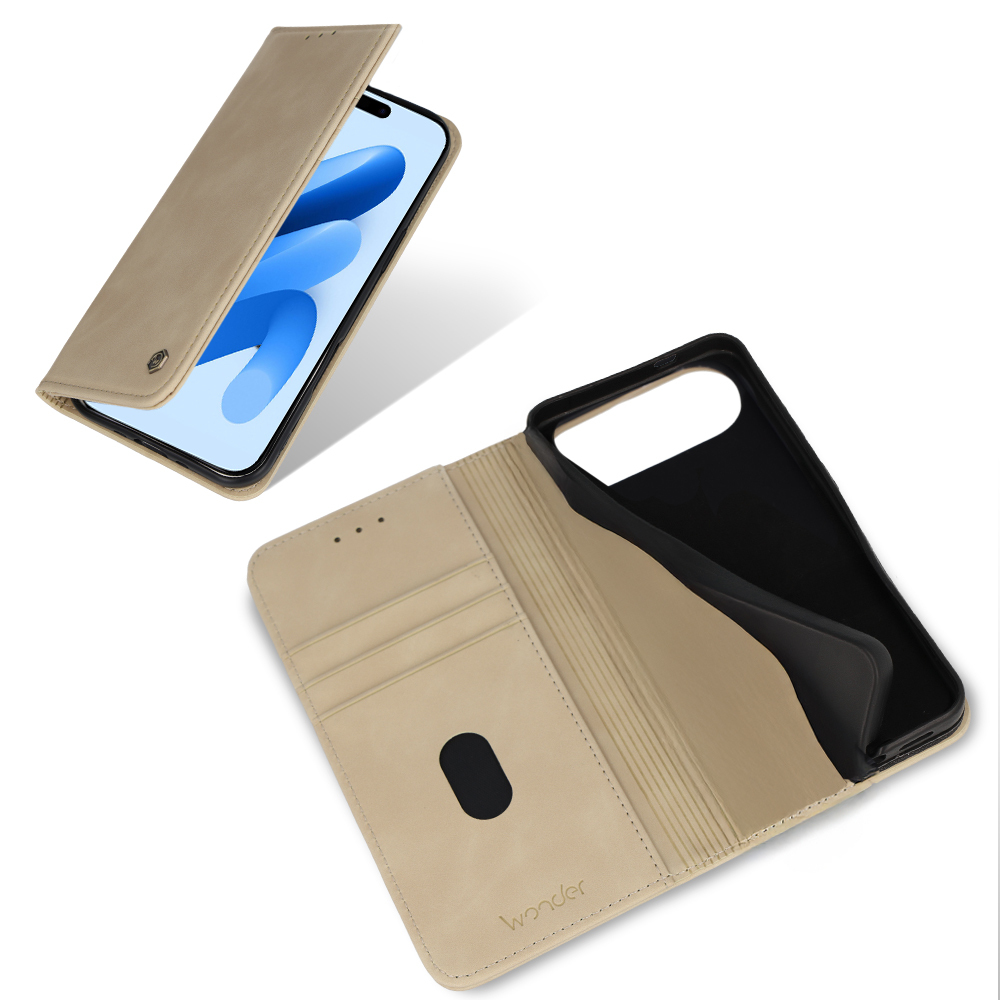 Knížkové pouzdro Wonder Smart pro Apple iPhone 17 Air light , barva zlatá