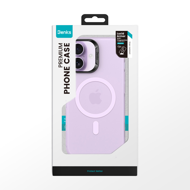 Benks Magnetic Lucid Armor Case (C067) for Apple iPhone 17 , barva fialová (Camera Control Button)