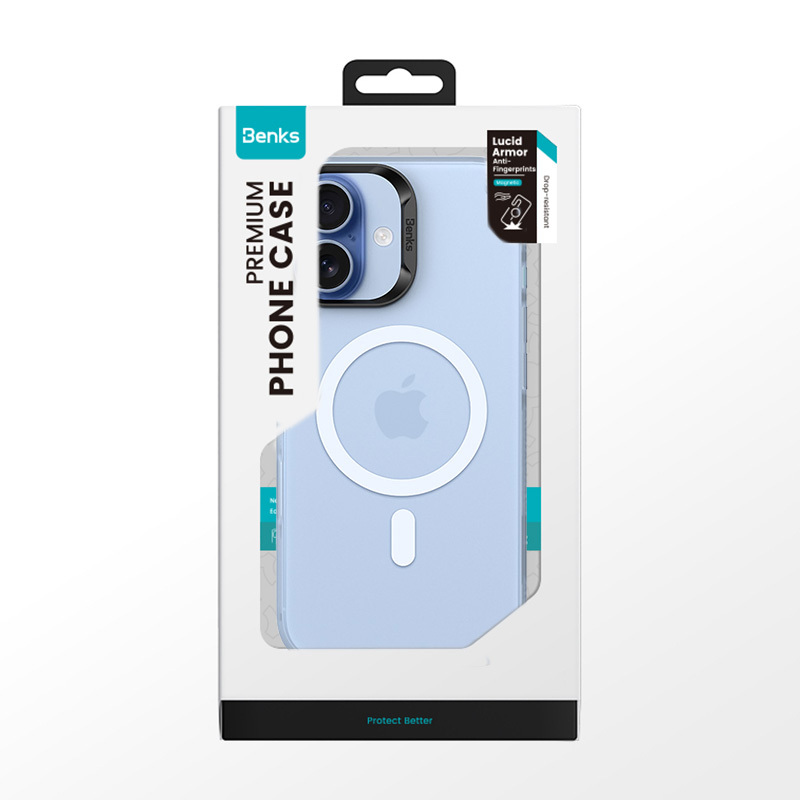 Benks Magnetic Lucid Armor Case (C067) for Apple iPhone 17 , barva modrá (Camera Control Button)