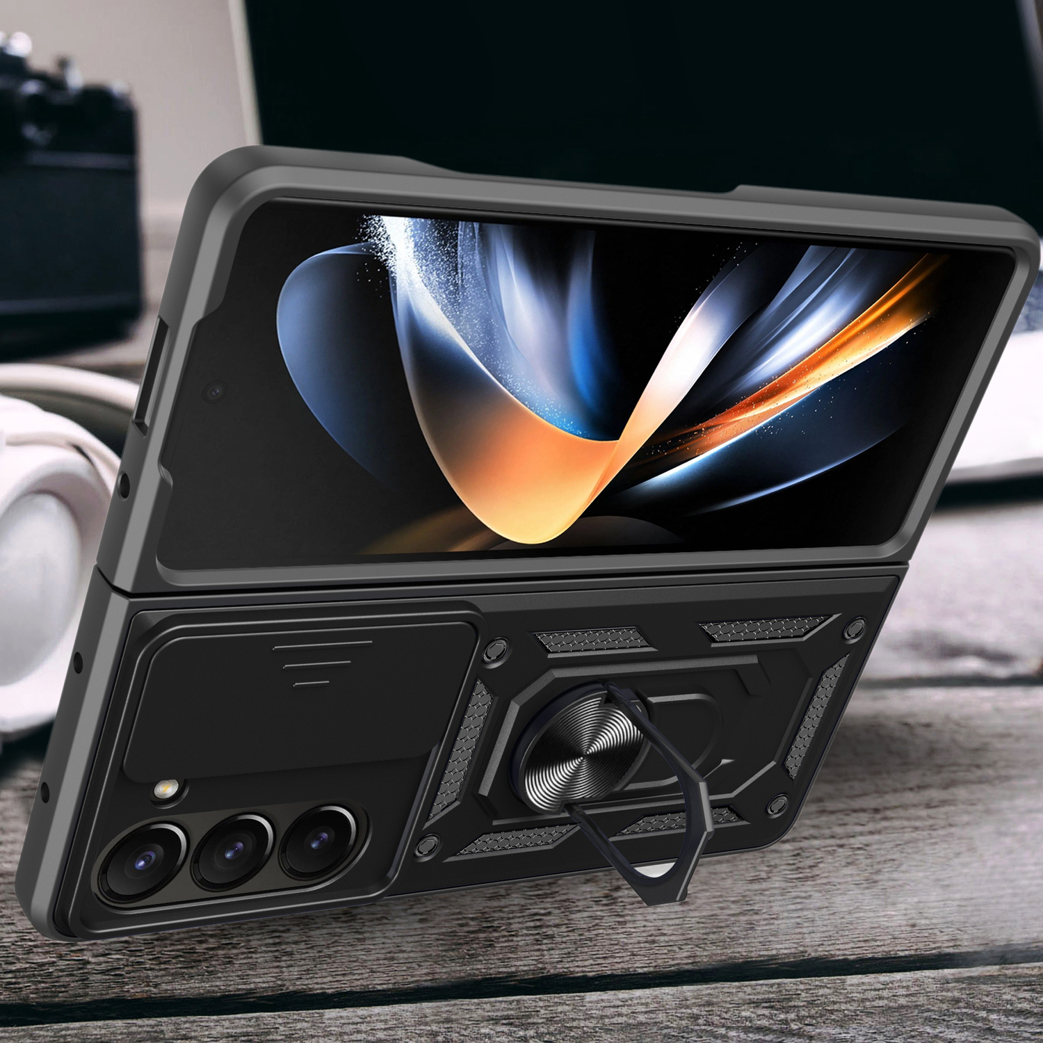 Kryt odolný SlideCam pro Samsung Galaxy Z Fold 7 , barva černá