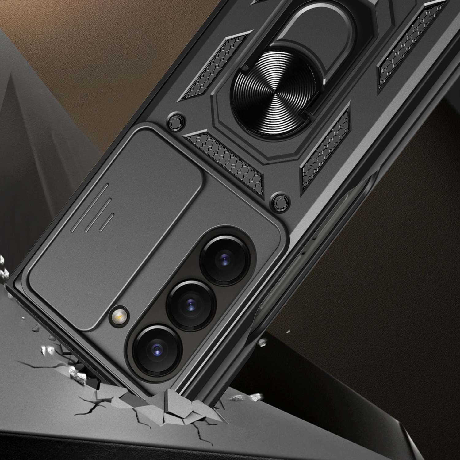 Kryt odolný SlideCam pro Samsung Galaxy Z Fold 7 , barva černá