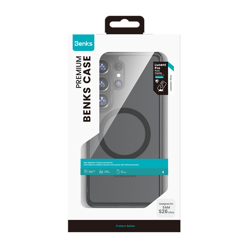 Benks Magnetic Crystal TPU Frame Case (0049) for Samsung Galaxy S26 Plus , barva černá