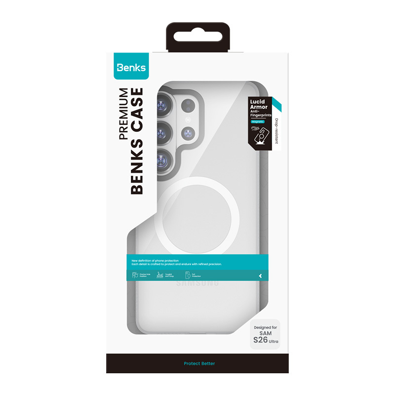 Benks Magnetic Lucid Armor Case (A049) for Samsung Galaxy S26 Plus , barva bílá