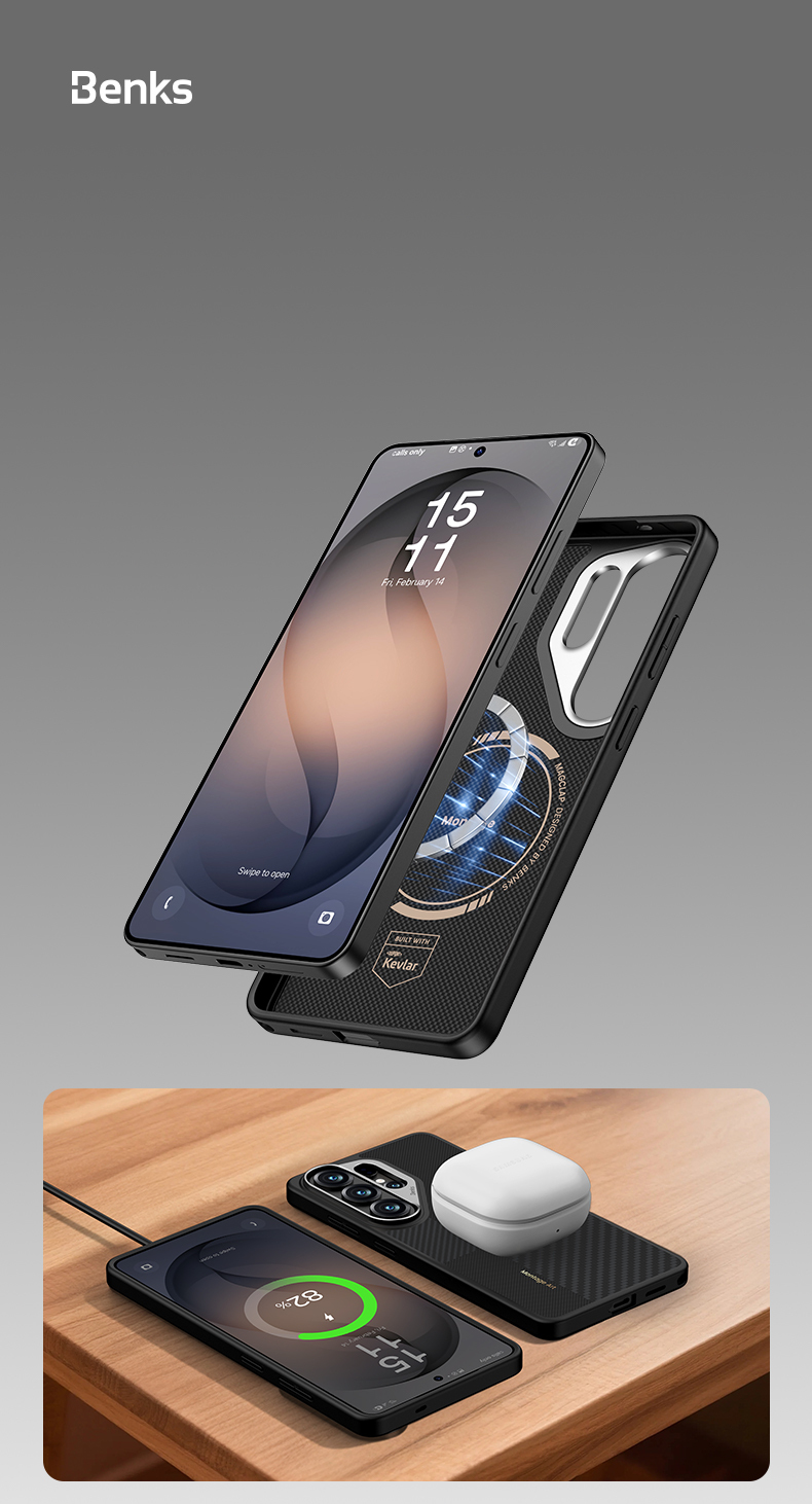 Benks Montage Magnetic Armor Pro Kevlar Case Metal Frame 600D+1500D (L048) for Samsung Galaxy S26 , barva černá