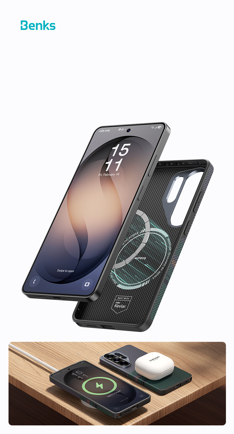 Benks Magnetic Armor Pro Aurora Kevlar 600D Case (D050) for Samsung Galaxy S26 Ultra