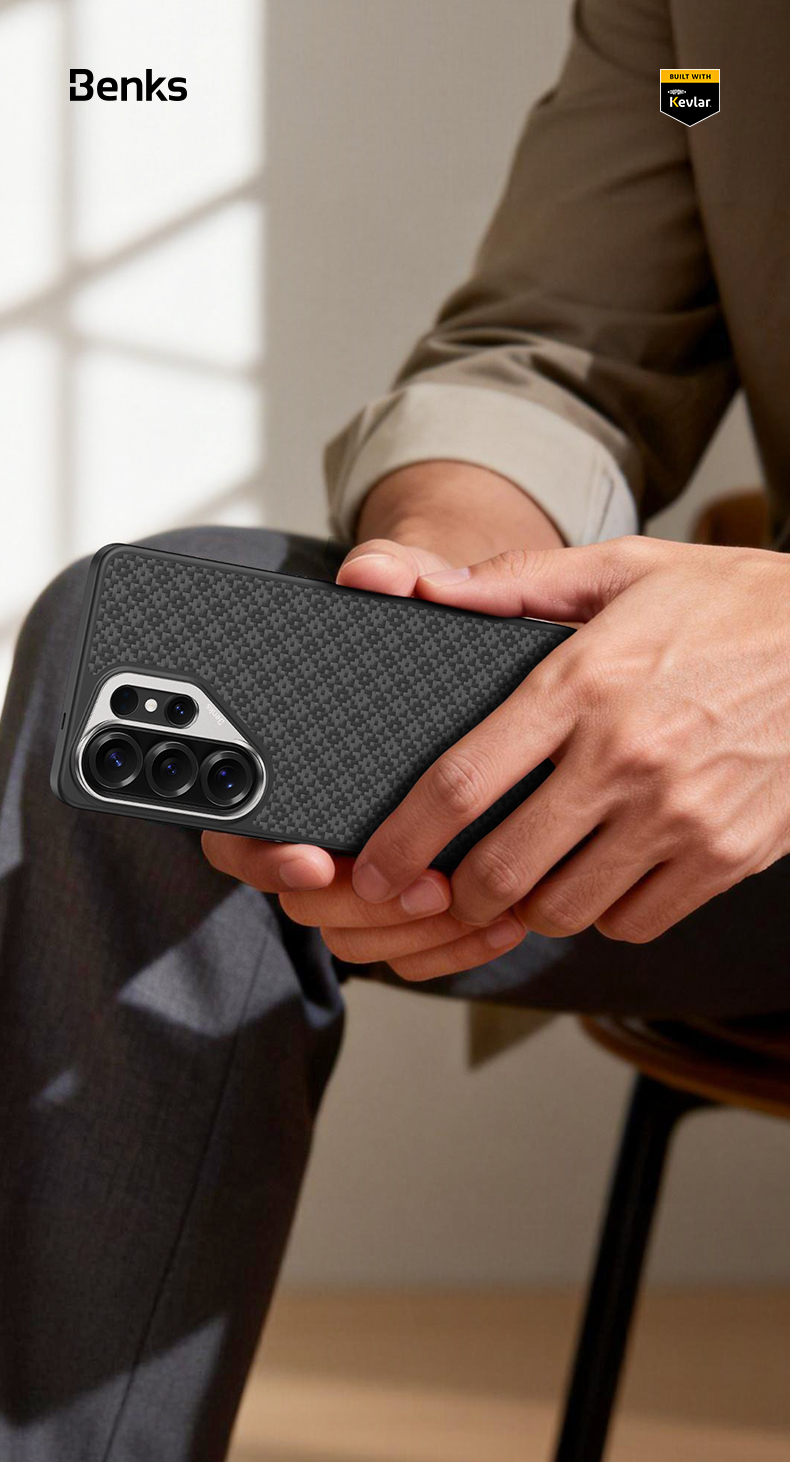 Benks Magnetic Armor Pro Armor Grid Kevlar Case Metal Frame 600D (H050) for Samsung Galaxy S26 Ultra , barva černá