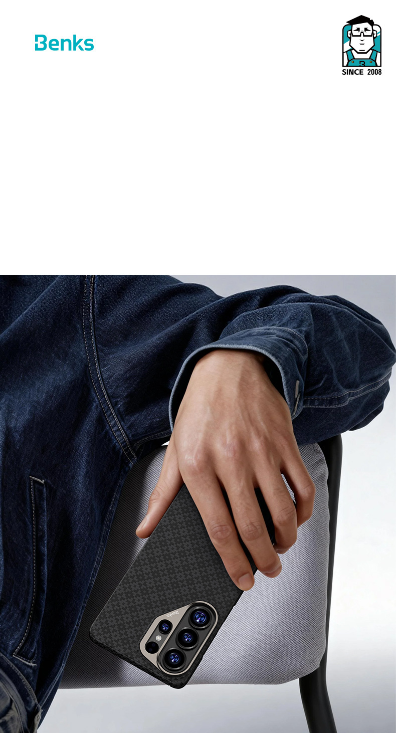 Benks Magnetic Armor Air Armor Grid Kevlar Case Metal Frame 600D (E049) for Samsung Galaxy S26 Plus , barva černá