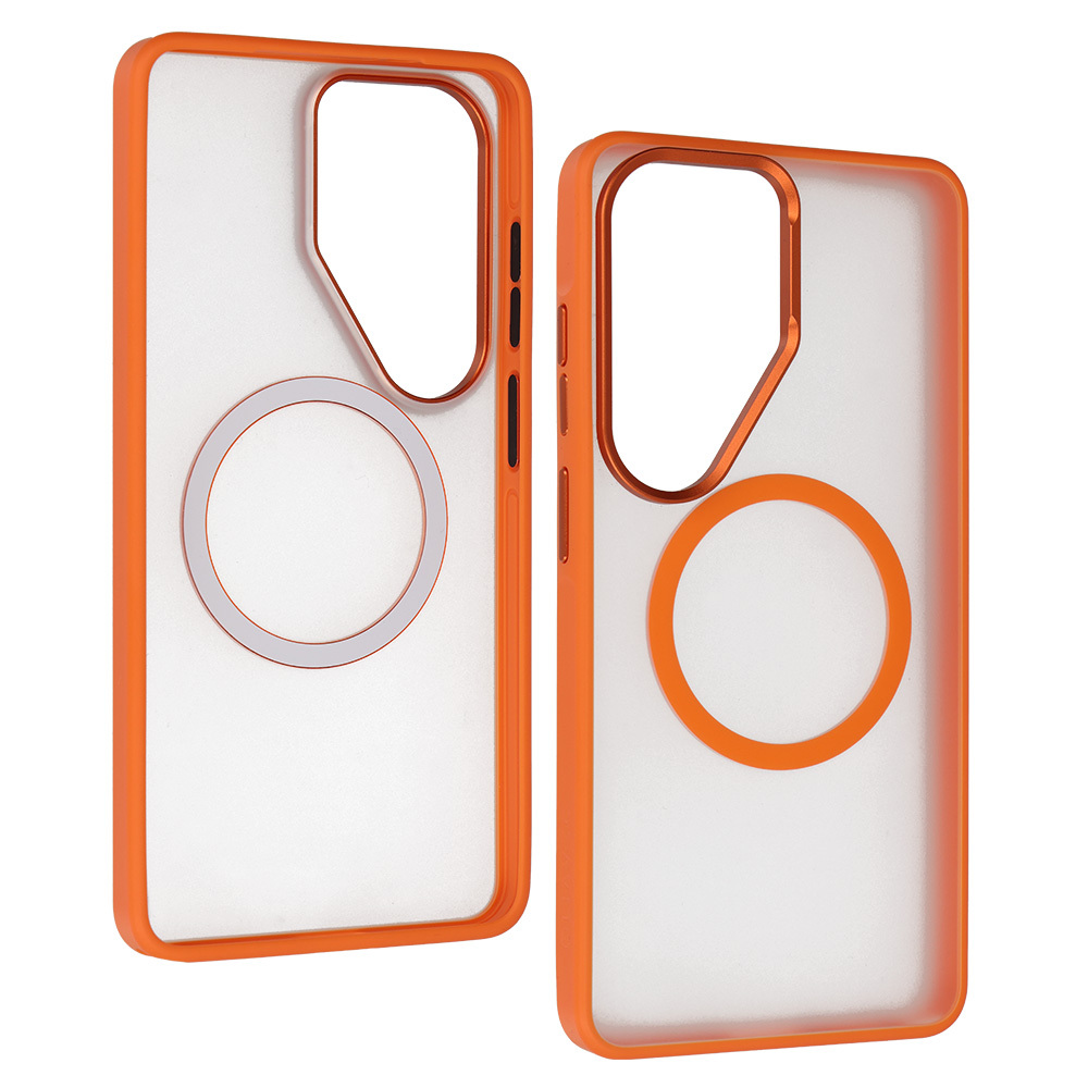 Liavec Soft Case Metal Frame for Samsung Galaxy S26 Ultra orange