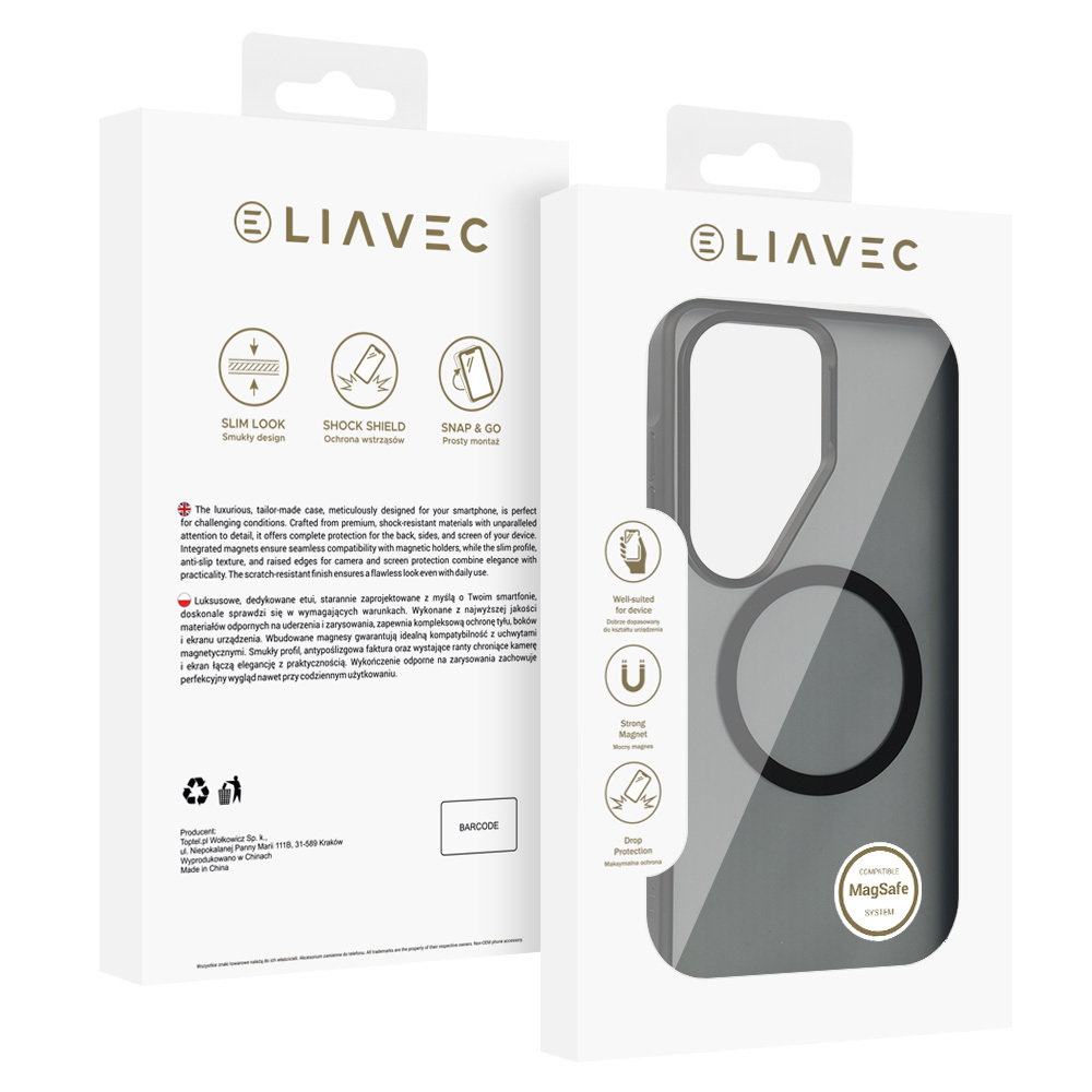 Liavec Soft Case Metal Frame for Samsung Galaxy S26 Ultra , barva černá
