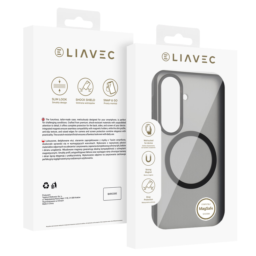 Liavec Soft Case Metal Frame for Samsung Galaxy S26 Plus , barva černá