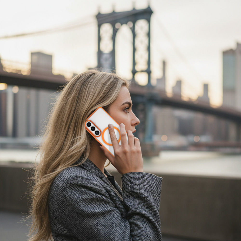 Liavec Soft Case Metal Frame for Samsung Galaxy S26 Plus orange