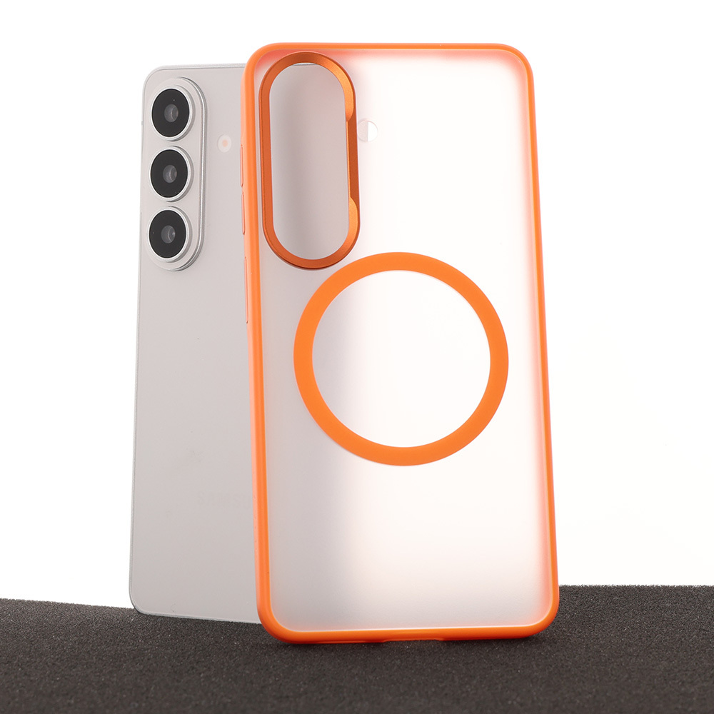Liavec Soft Case Metal Frame for Samsung Galaxy S26 Plus orange