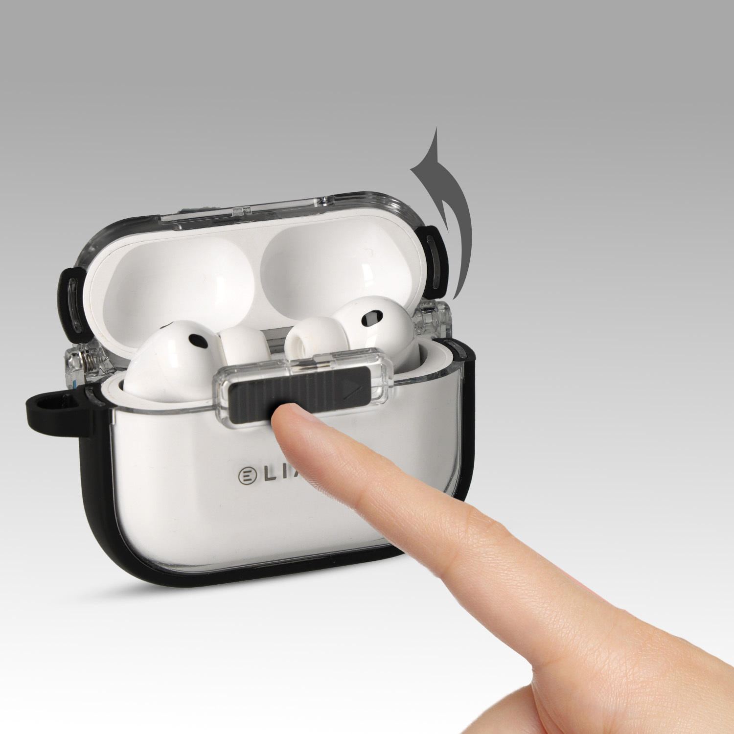 Liavec SlideLock Case for Apple AirPods Pro 3 , barva čirá-, barva černá