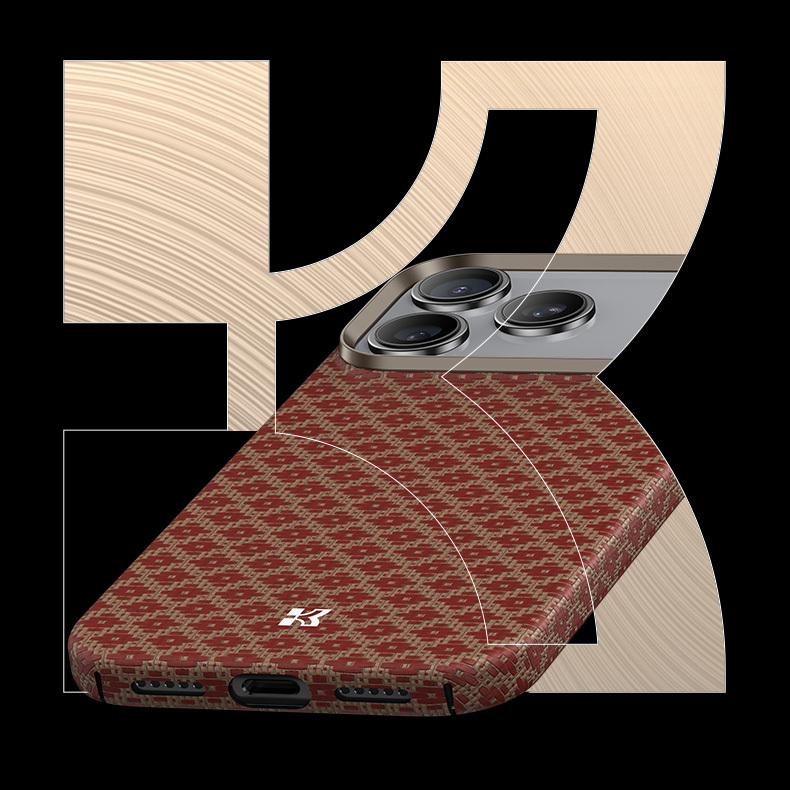 Benks Magnetic Armor Air Armor Grid Kevlar Case Metal Frame 600D (H070) for Apple iPhone 17 Pro Max orange