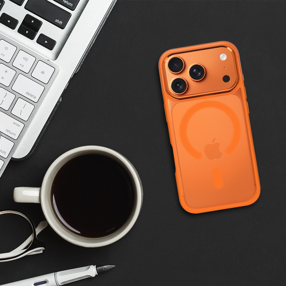 Kryt Metallic Magsafe pro Apple iPhone 17 Pro Max Cosmic , barva oranžová