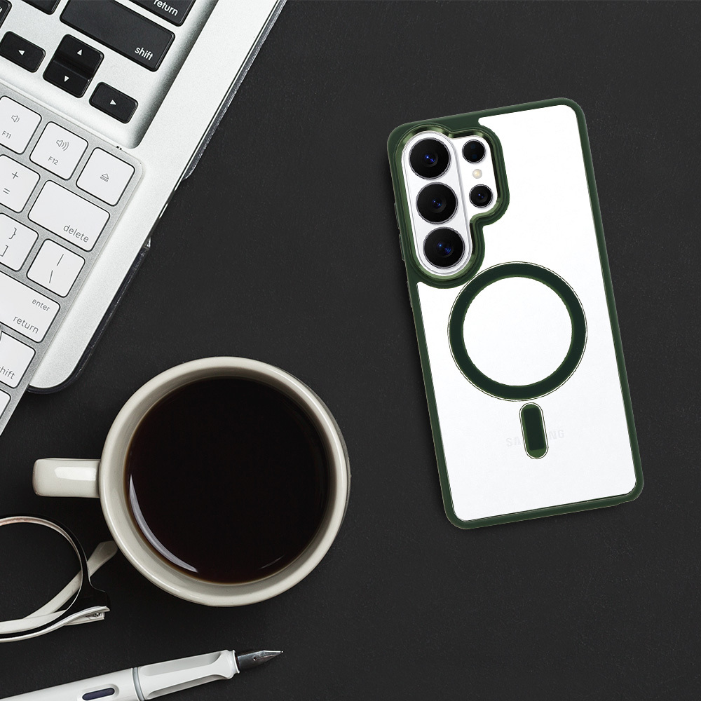 Kryt Metallic Magsafe pro Samsung Galaxy S25 , barva zelená