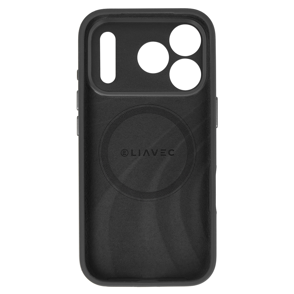 Liavec Silk Shield Case with Metal Camera Frame for Apple iPhone 17 Pro , barva černá