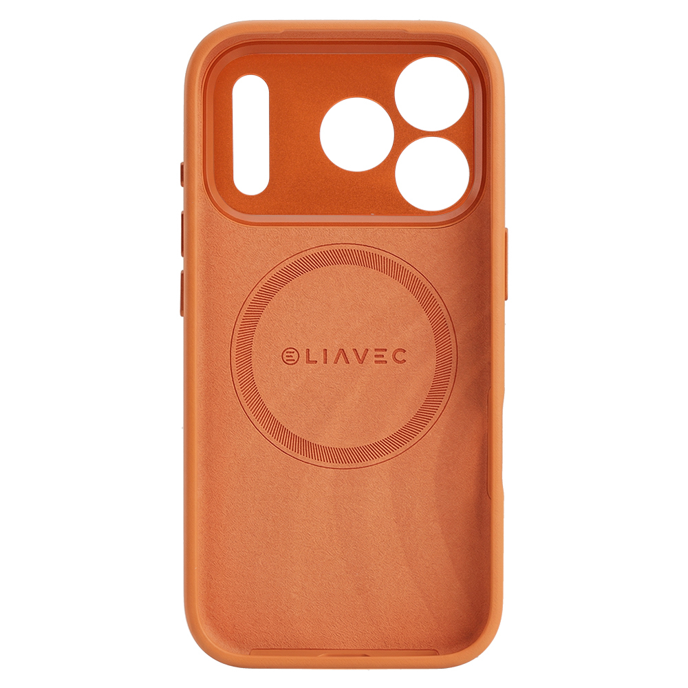 Liavec Silk Shield Case with Metal Camera Frame for Apple iPhone 17 Pro Max orange
