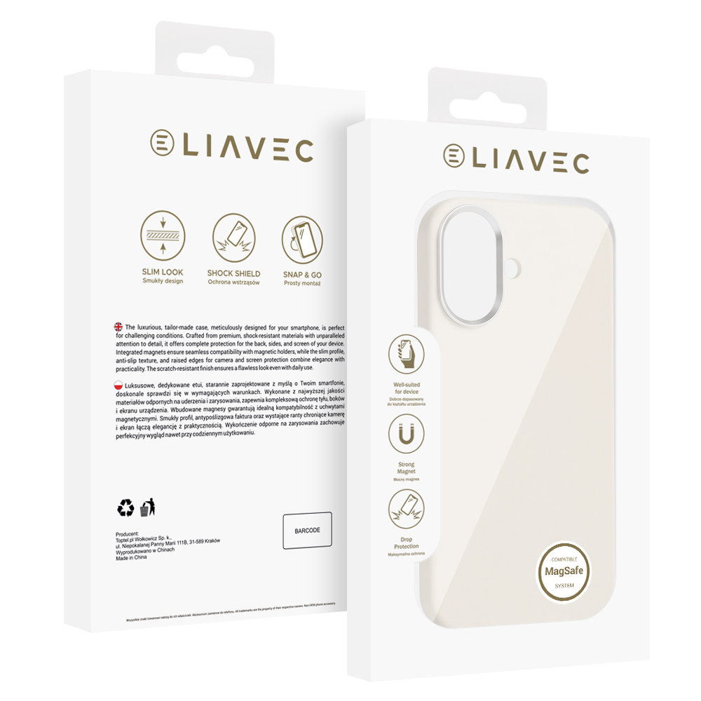 Liavec Silky Case with Metal Camera Frame for Apple iPhone 17 beige