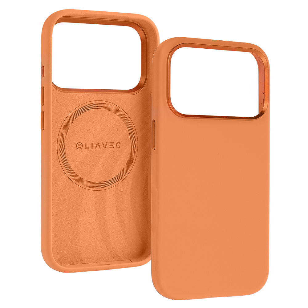 Liavec Silky Case with Metal Camera Frame for Apple iPhone 17 Pro orange
