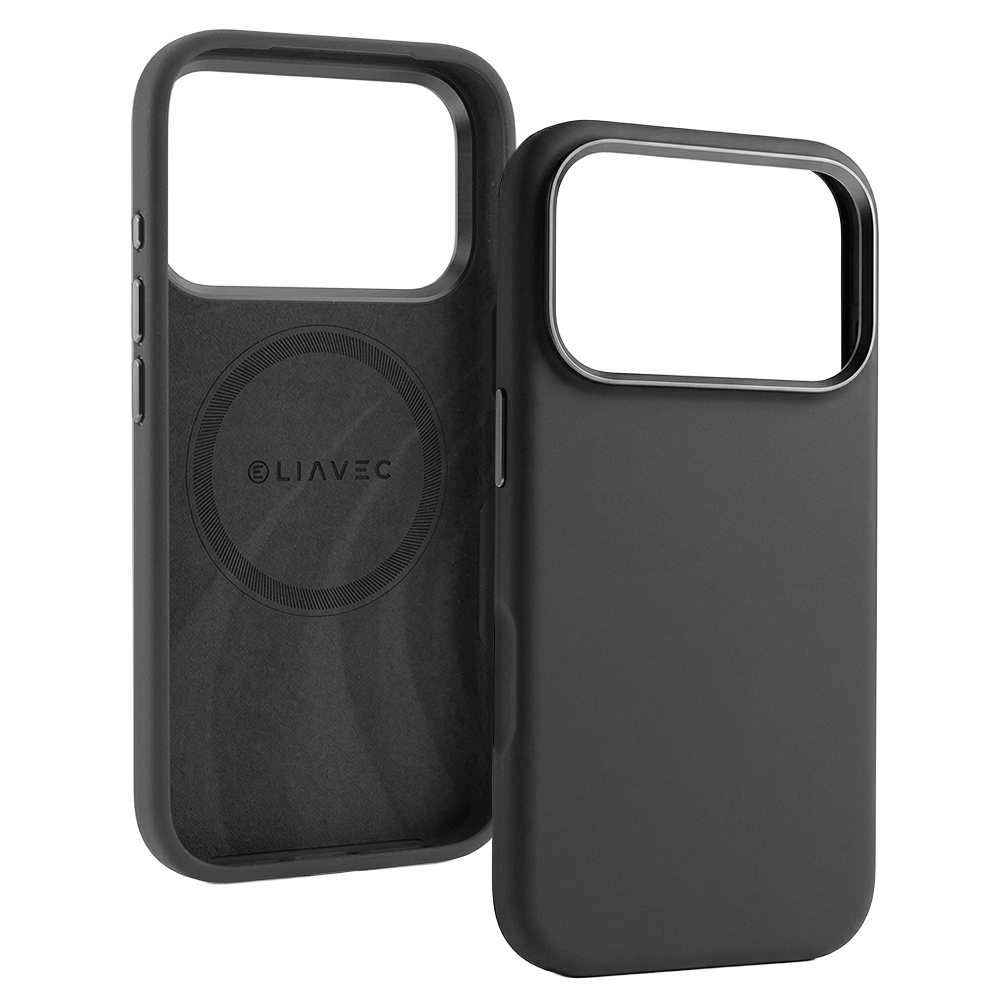 Liavec Silky Case with Metal Camera Frame for Apple iPhone 17 Pro Max , barva černá