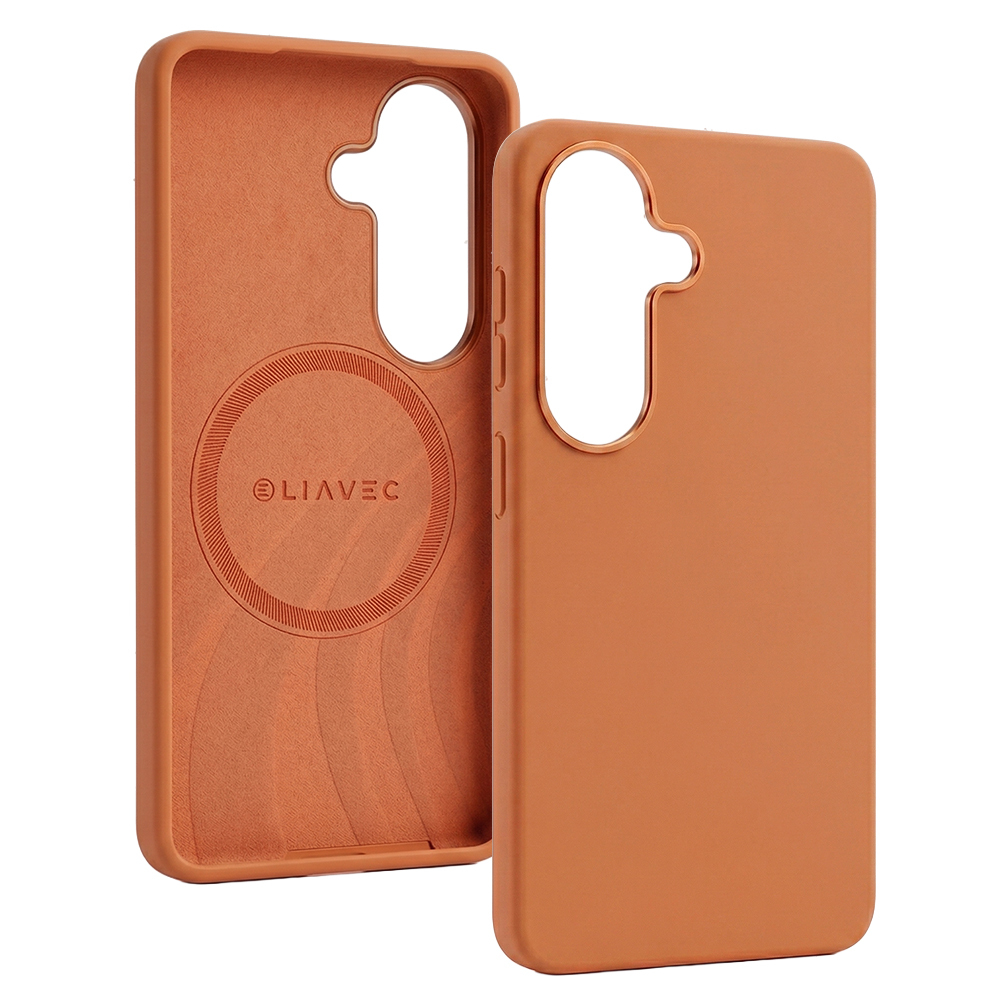 Liavec Silky Case with Metal Camera Frame for Samsung Galaxy S26 Plus orange