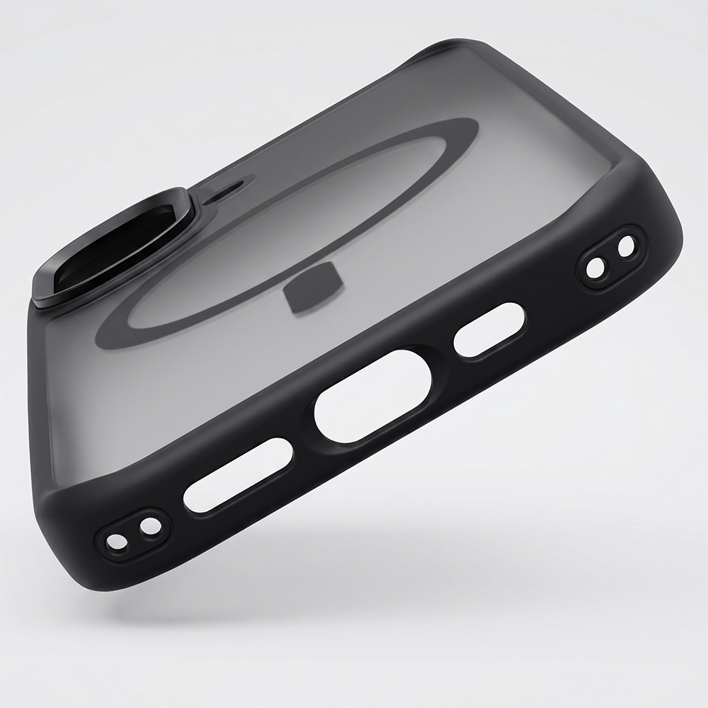 Liavec Cloudy Case with Metal Camera Frame for Apple iPhone 17 , barva černá (Camera Control Button)