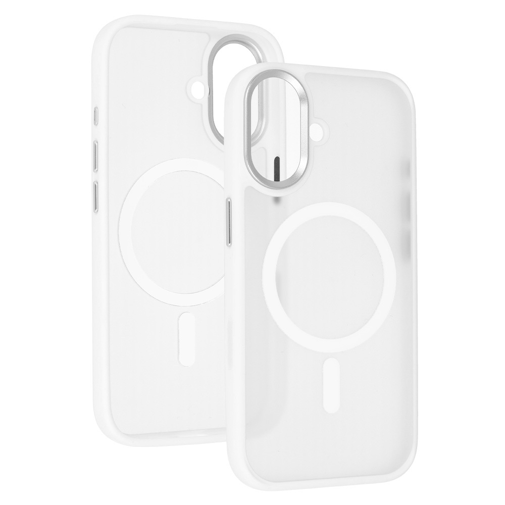 Liavec Cloudy Case with Metal Camera Frame for Apple iPhone 17 , barva bílá (Camera Control Button)