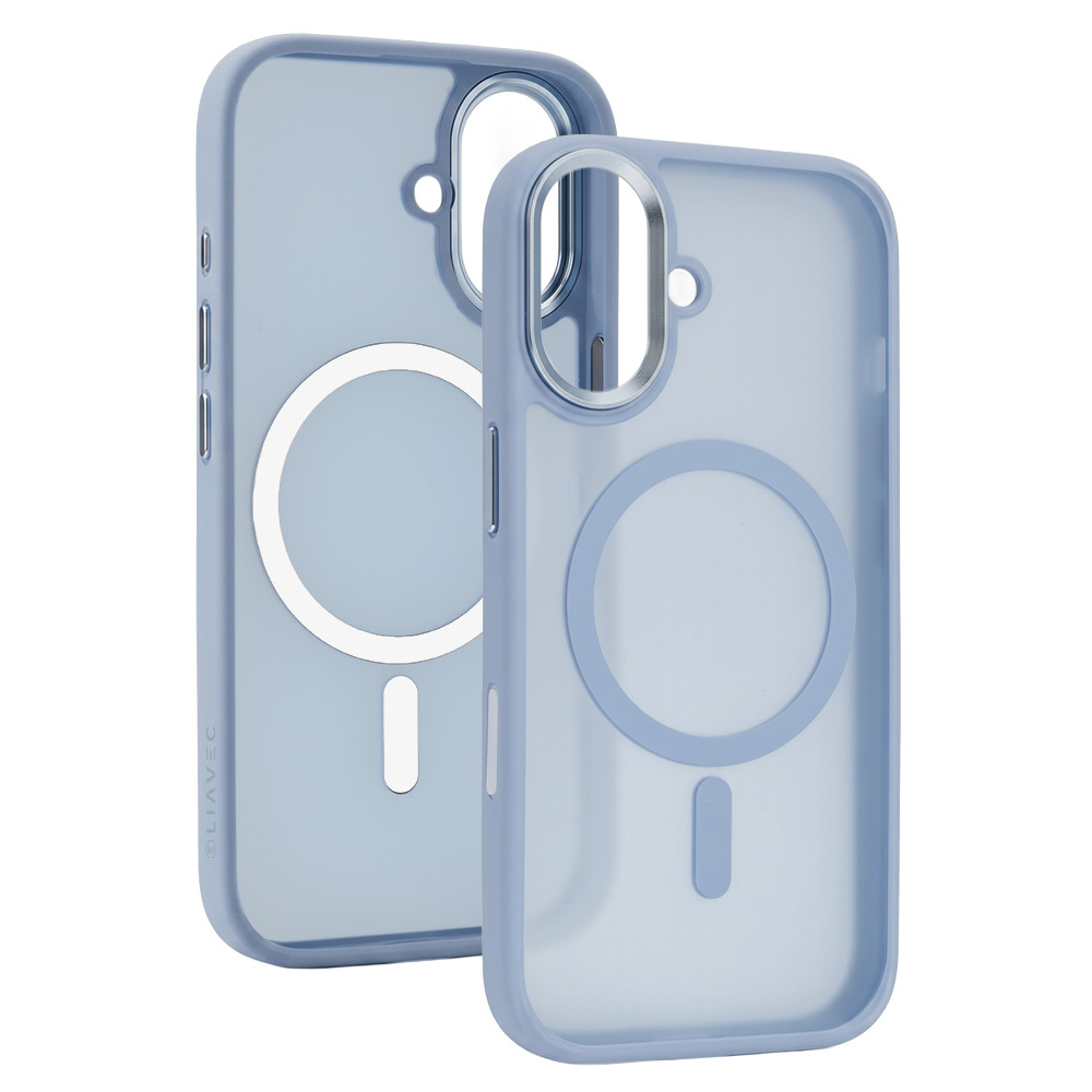 Liavec Cloudy Case with Metal Camera Frame for Apple iPhone 17 , barva modrá (Camera Control Button)