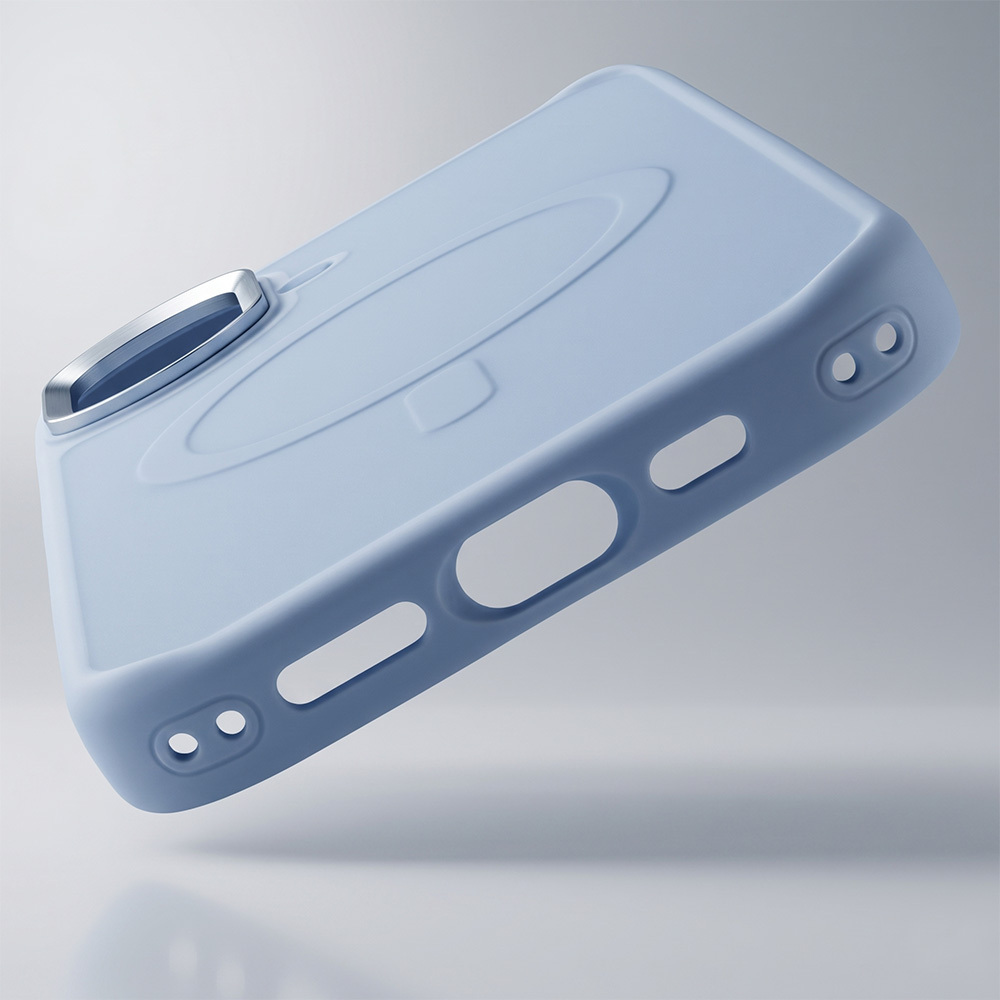 Liavec Cloudy Case with Metal Camera Frame for Apple iPhone 17 , barva modrá (Camera Control Button)