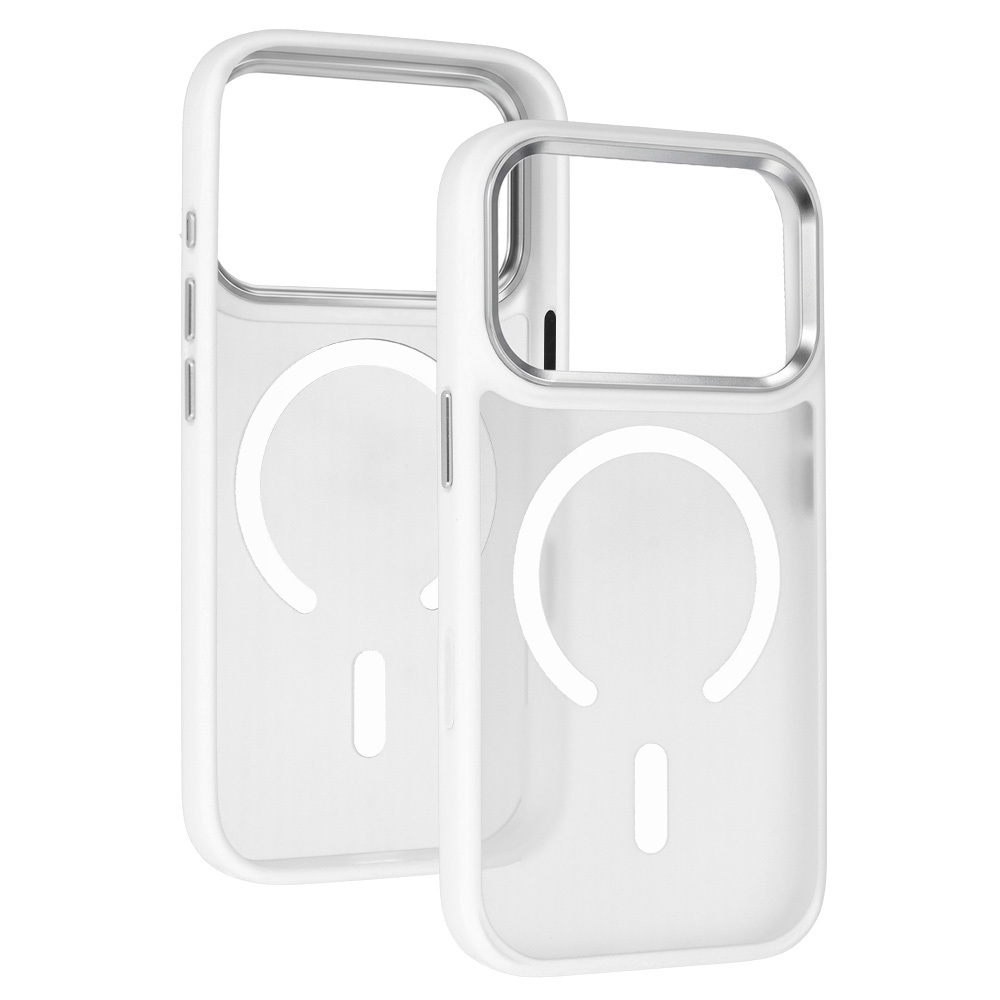 Liavec Cloudy Case with Metal Camera Frame for Apple iPhone 17 Pro , barva bílá (Camera Control Button)