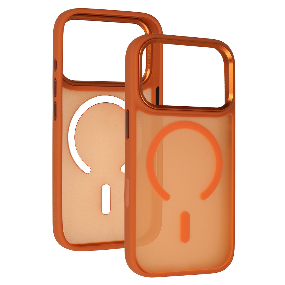 Liavec Cloudy Case with Metal Camera Frame for Apple iPhone 17 Pro Max orange (Camera Control Button)